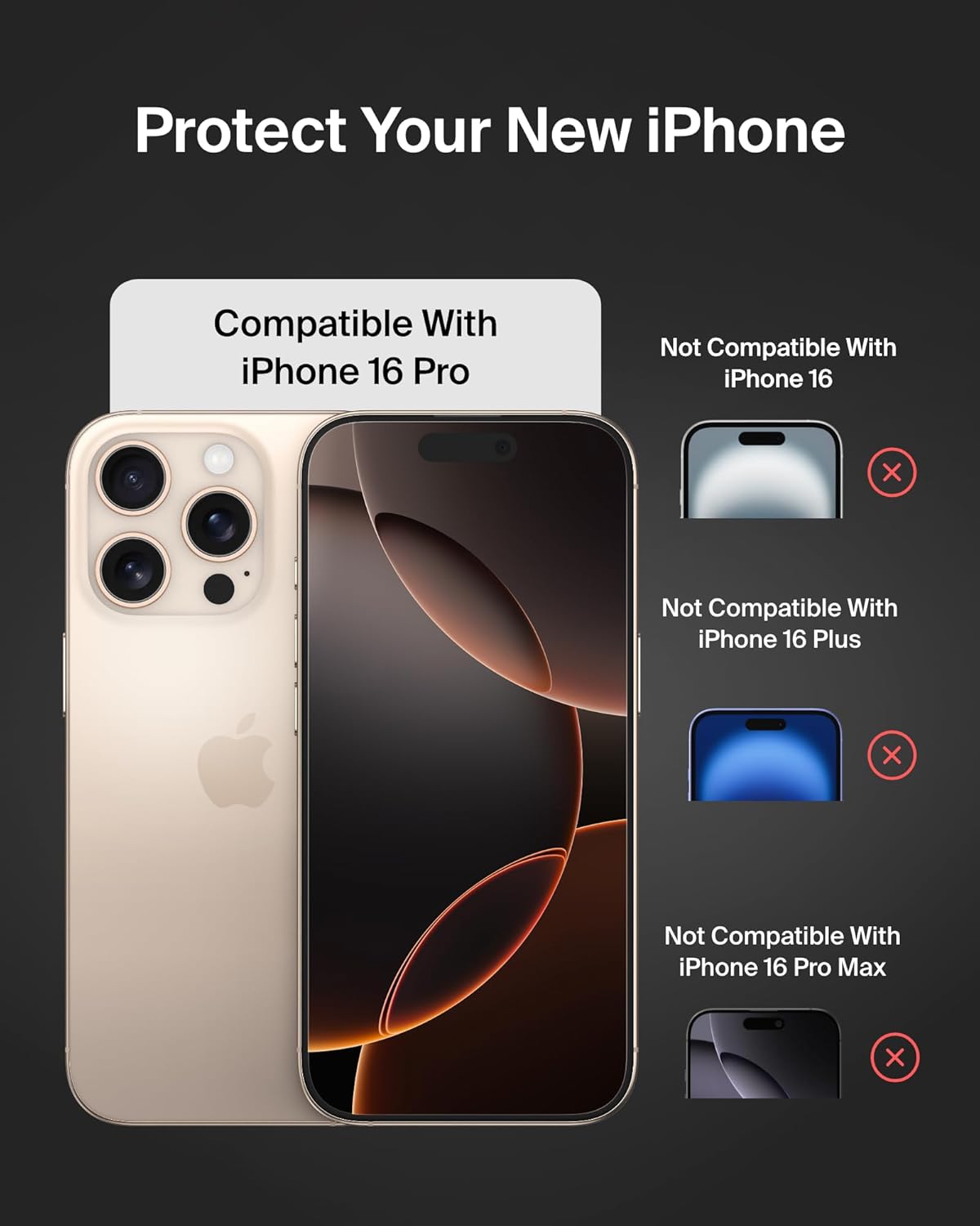 Belkin ScreenForce Tempered Glass Treated Screen Protector for iPhone 16 Pro (OPEN BOX)
