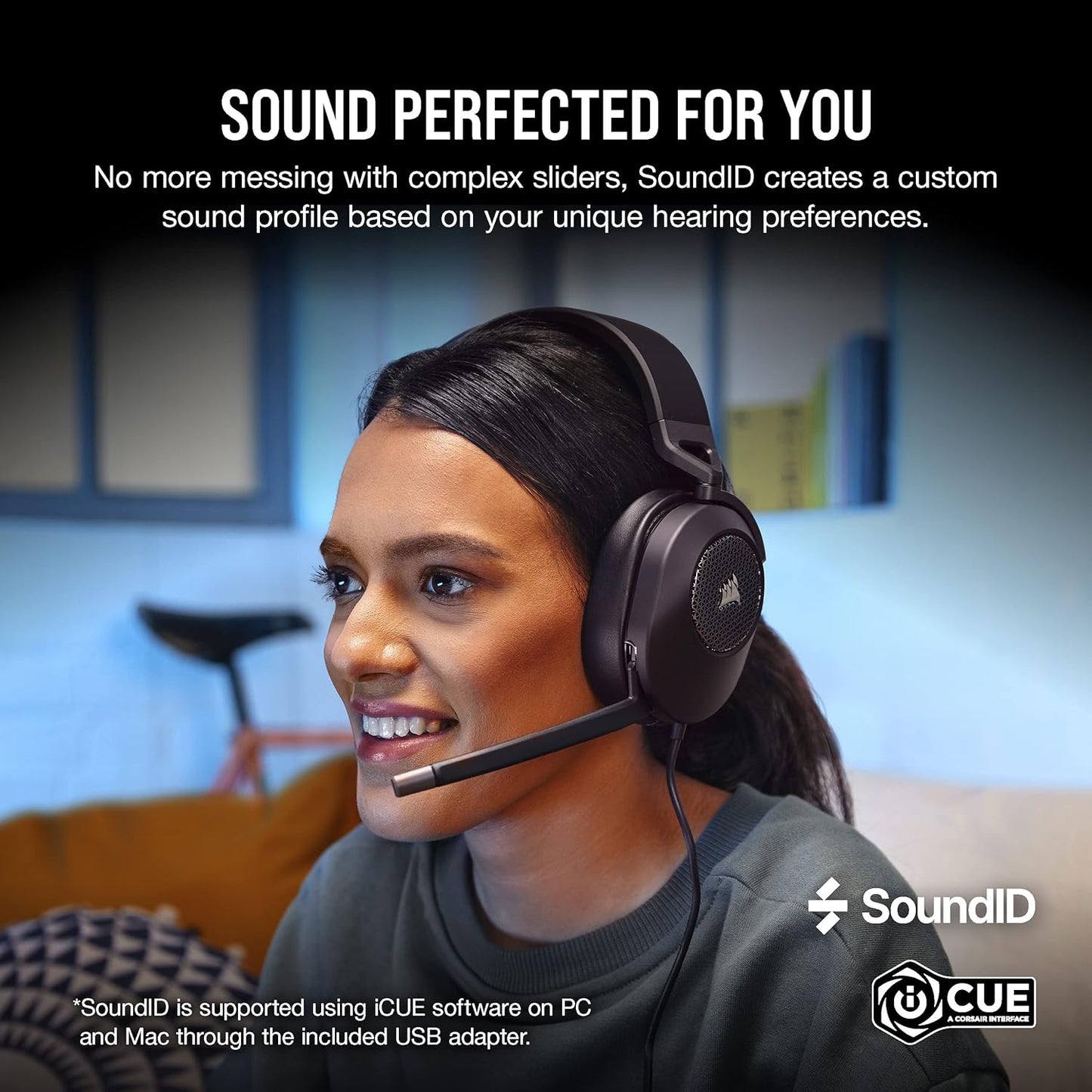CORSAIR HS65 Surround Wired Gaming Headset – Dolby Atmos – PC, Mac, PS5, Xbox – Carbon