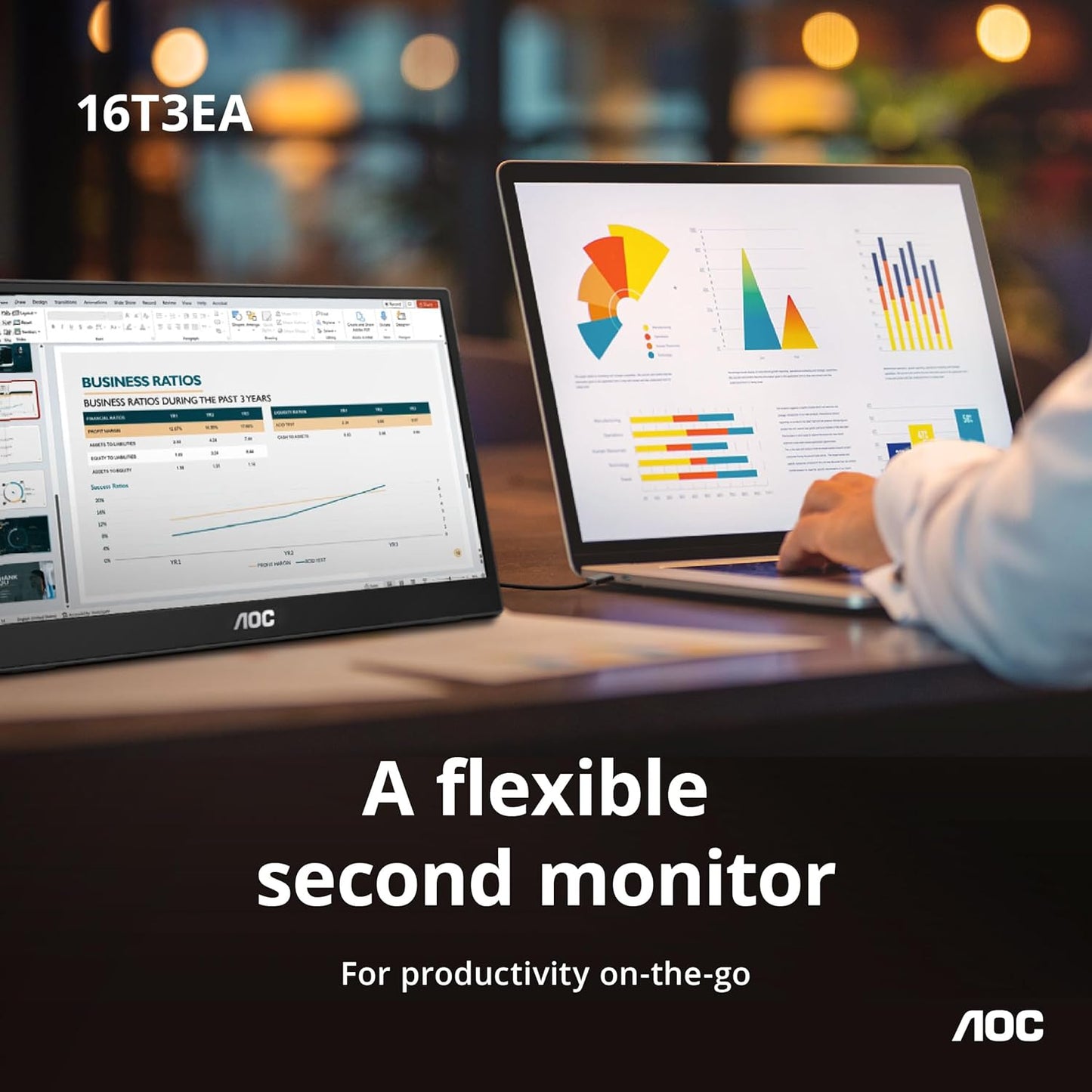 16T3EA 16'' Class USB-C Ultra-Slim Portable Monitor with IPS Panel (OPEN BOX)