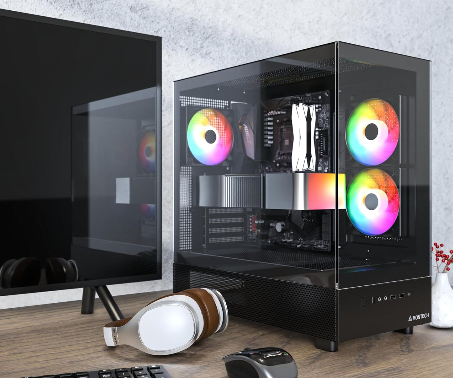 MONTECH XR (XR-B) ATX Mid-Tower PC Gaming Case Black