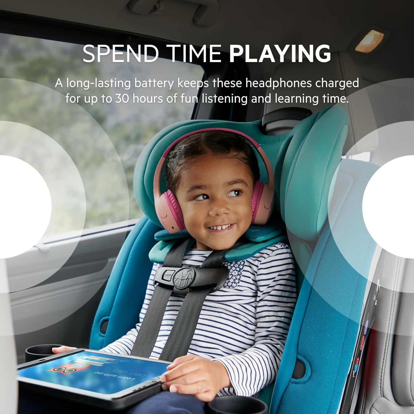 Belkin SoundForm Mini Kids Bluetooth Headphones – Pink – 85dB Safe Limit