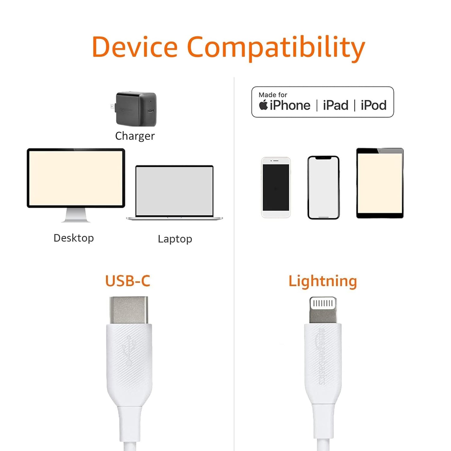 Amazon Basics USB-C to Lightning ABS Charging Cable (OPEN BOX)