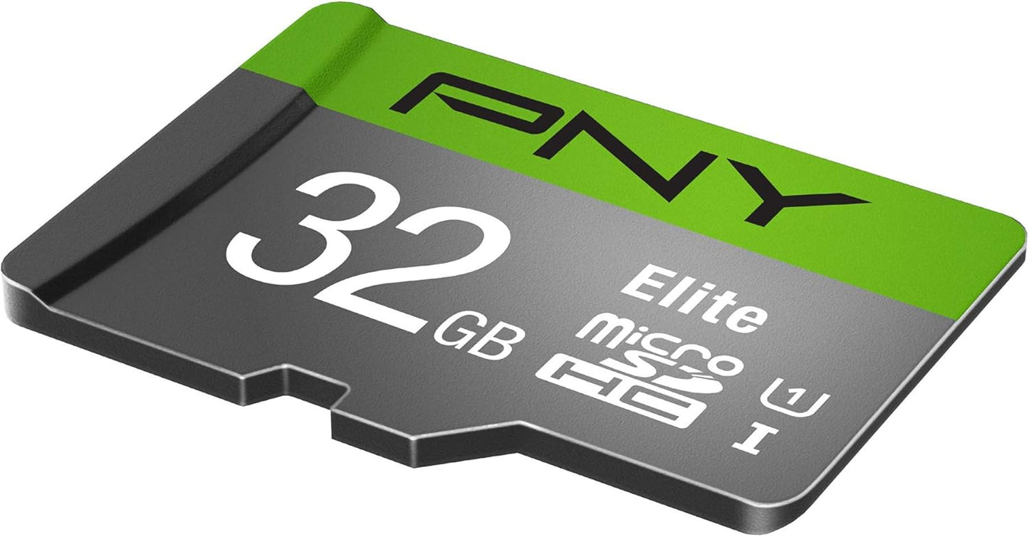 PNY Elite Class 10 U1 microSDHC Flash Memory Card 32GB - 2 Pack (OPEN BOX)