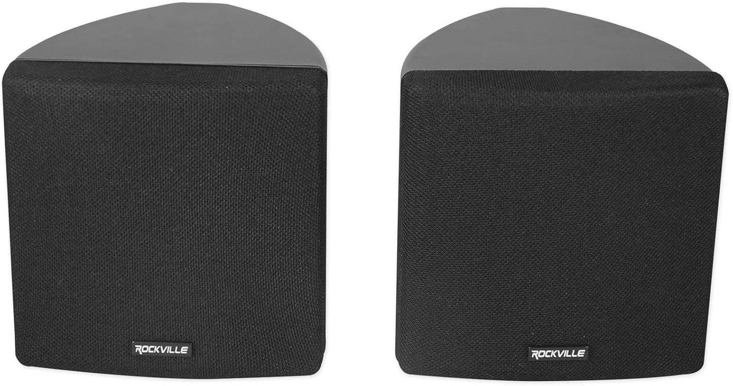 Cube by Rockville Pair of 3.5" Black Home Theater Wall Speakers+Swivel Brackets (OPEN BOX)