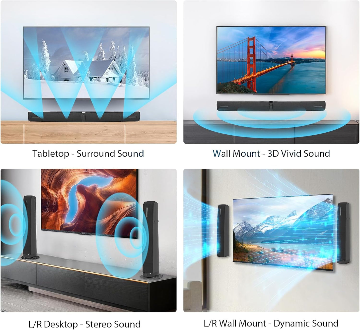 Assistrust Soundbar for Smart TV/PC/Projector – Bluetooth/ARC/Optical/AUX