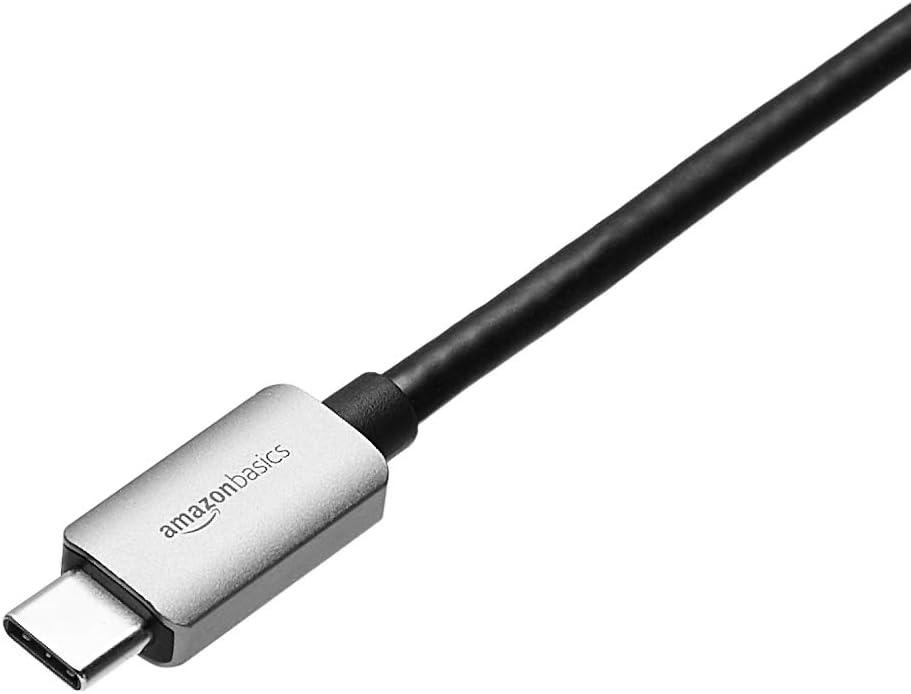 Amazon Basics Aluminum USB-C to DisplayPort Adapter (4K @60Hz), Thunderbolt 3 Compatible