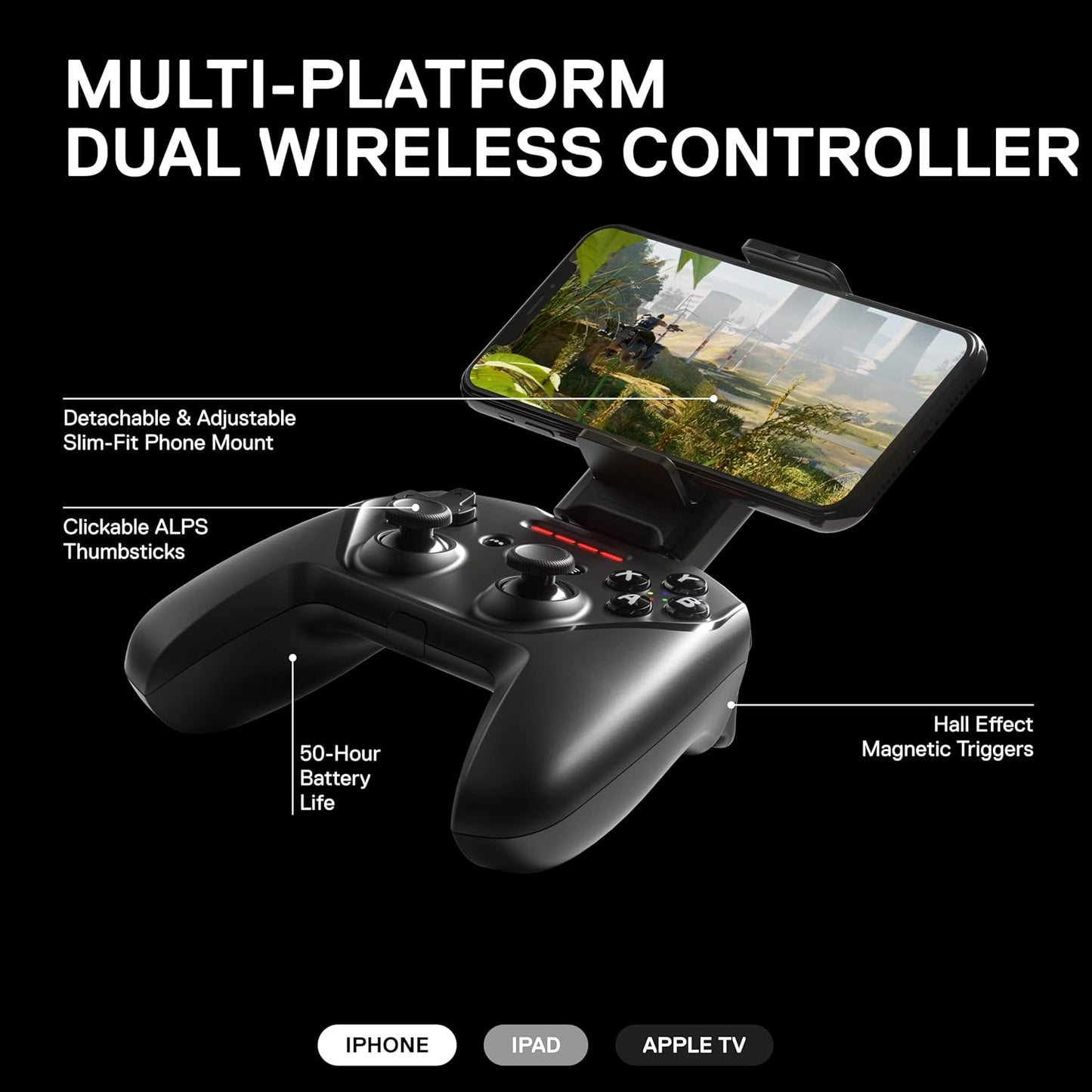 SteelSeries Nimbus+ Bluetooth Mobile Gaming Controller with iPhone