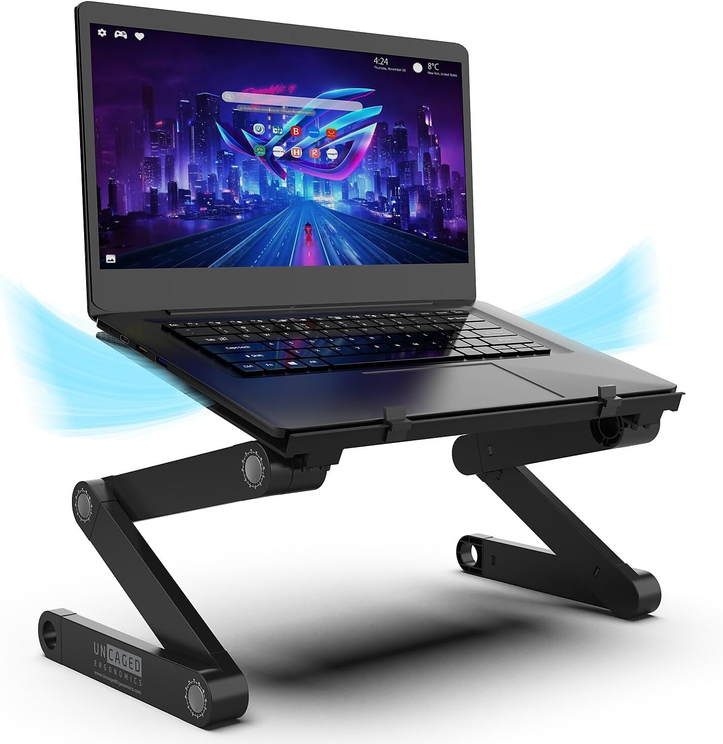 WorkEZ Adjustable Laptop Stand – Foldable Ergonomic Desk & Bed Laptop Holder