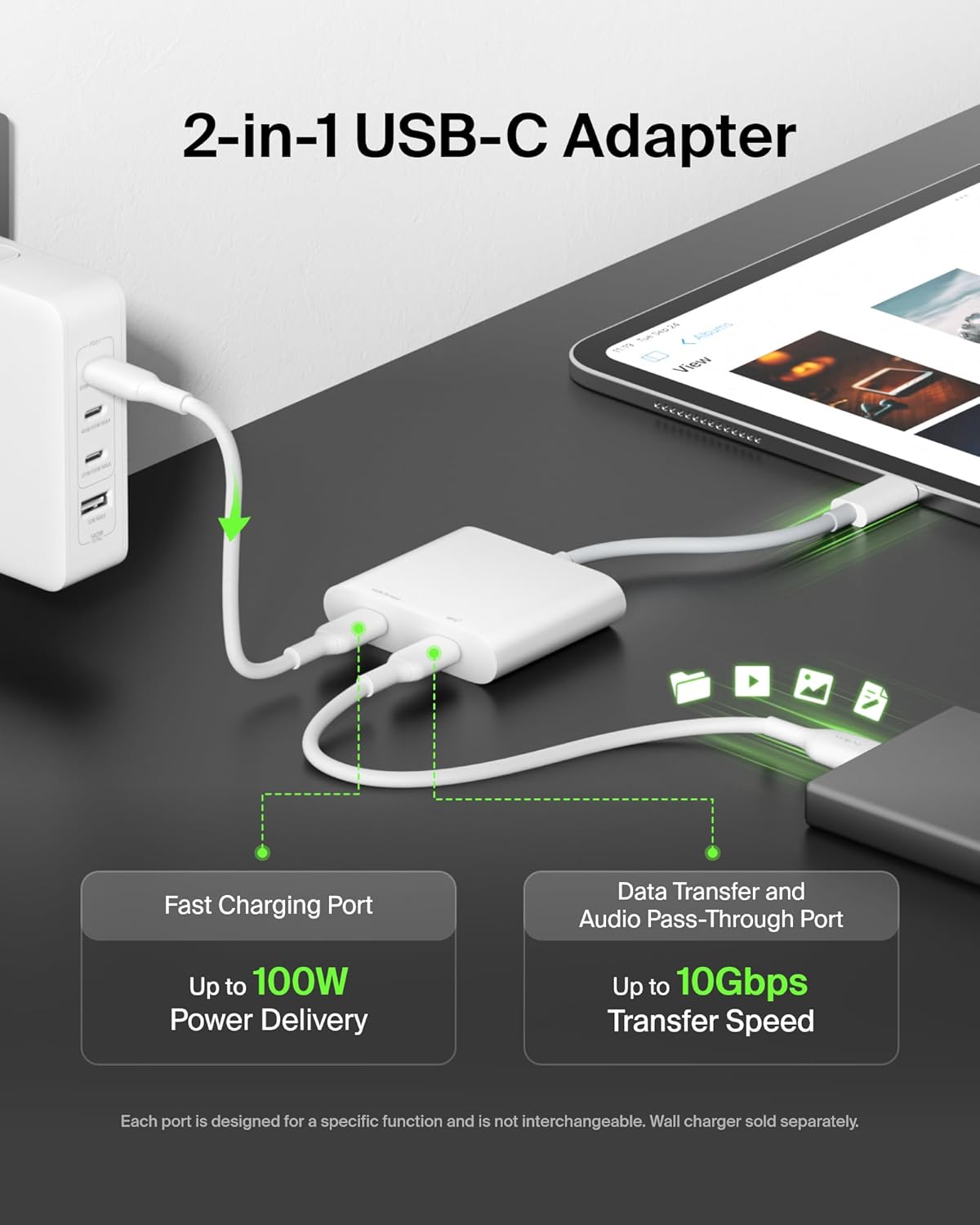 Belkin Connect USB-C Data + Charge Adapter (WCZ002BTWH) (OPEN BOX)