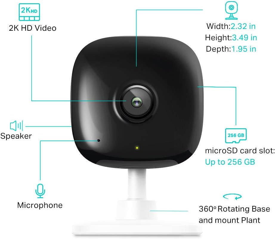 Kasa Smart 2K QHD Indoor Security Camera, Person/Baby Crying/Motion (OPEN BOX)