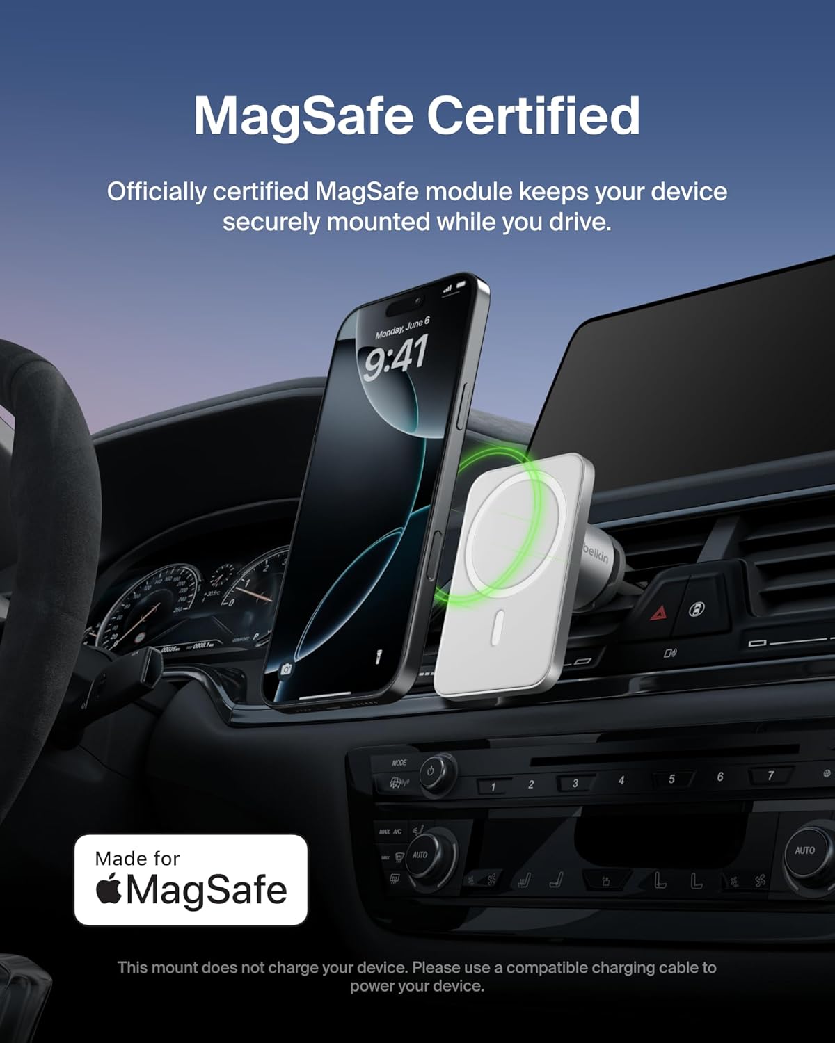 Belkin - MagSafe Vent Mount Pro - Car Phone Holder for iPhone (OPEN BOX)