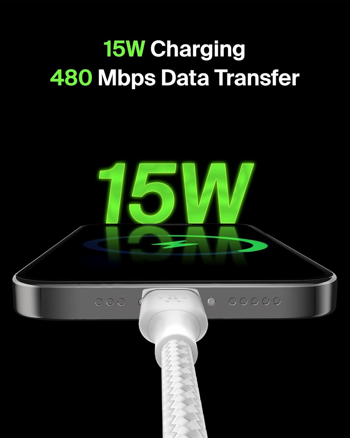 Belkin BoostCharge Braided USB-A to USB-C Cable (1M/3.3ft) (OPEN BOX)