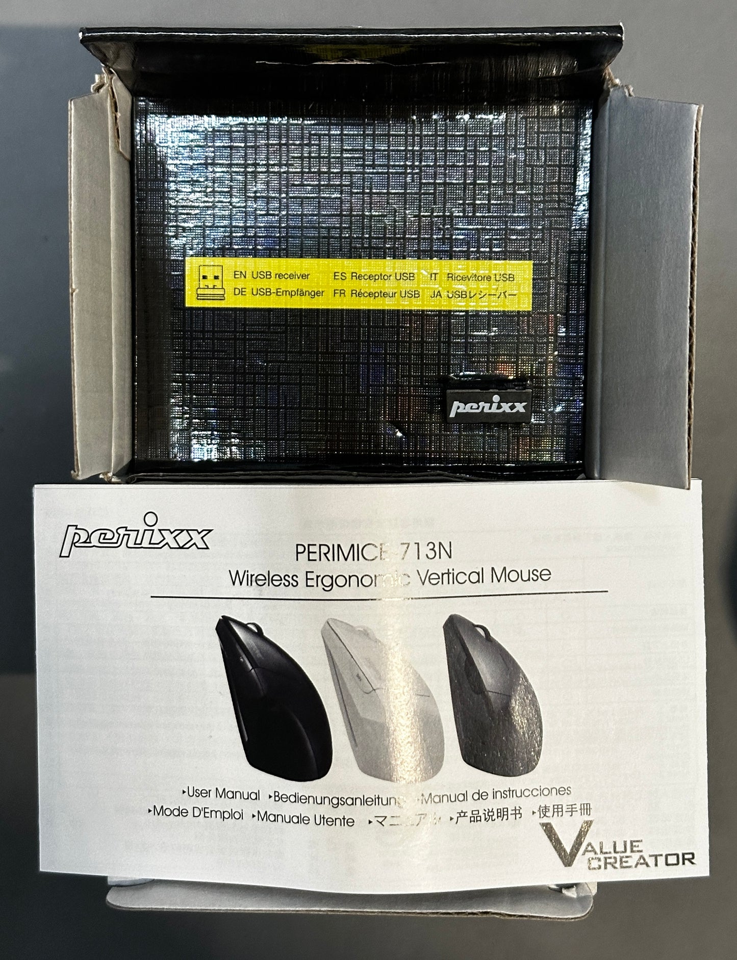 Perixx PERIMICE-713 Wireless Ergonomic Vertical Mouse – Black