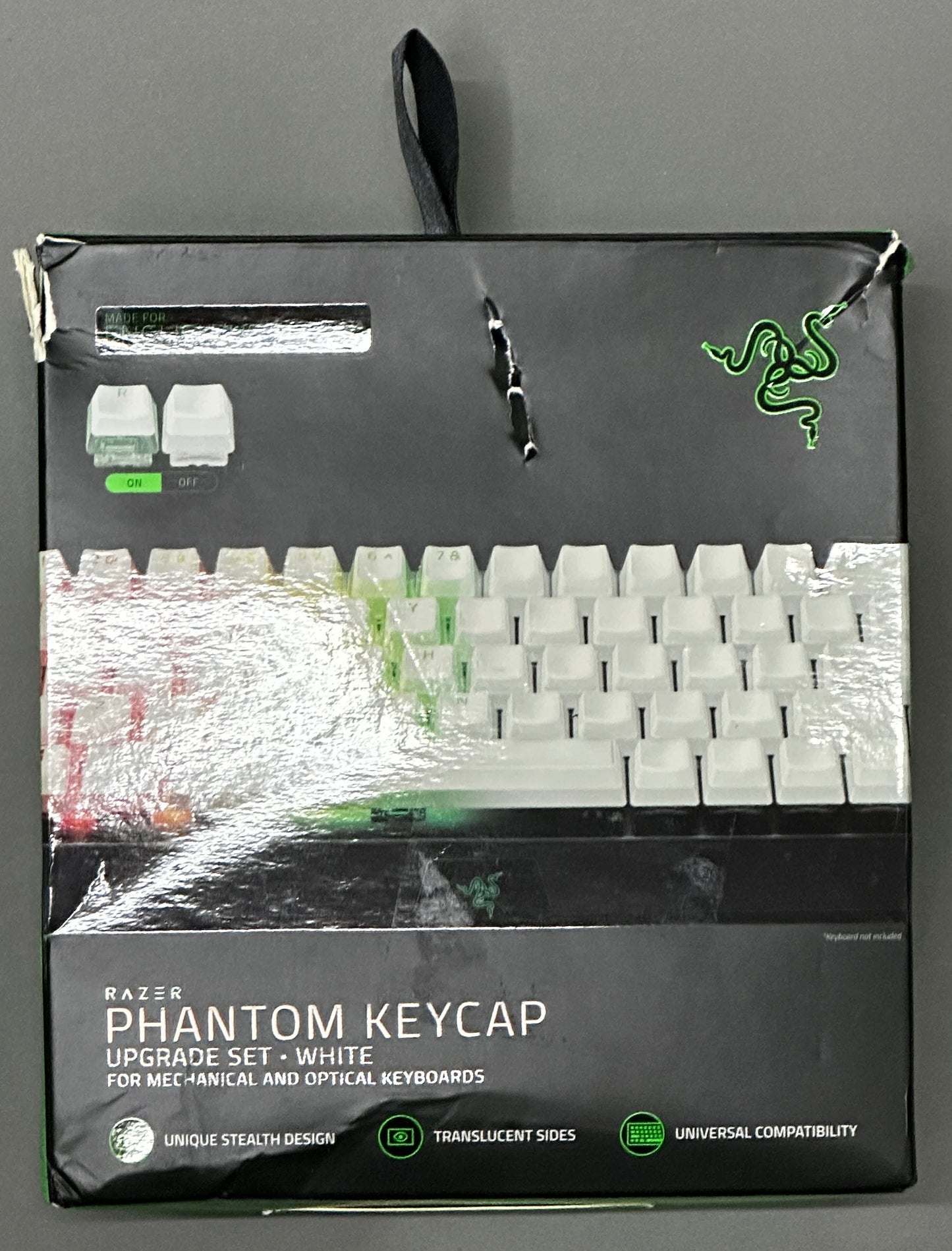 Razer Phantom Keycap Set – Stealth Pudding, White, 128 Keys, RGB Compatible