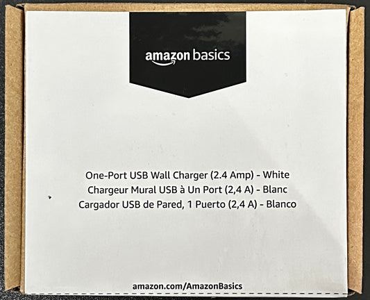 Amazon Basics 12W USB-A Wall Charger – Fast Charging Power Adapter White