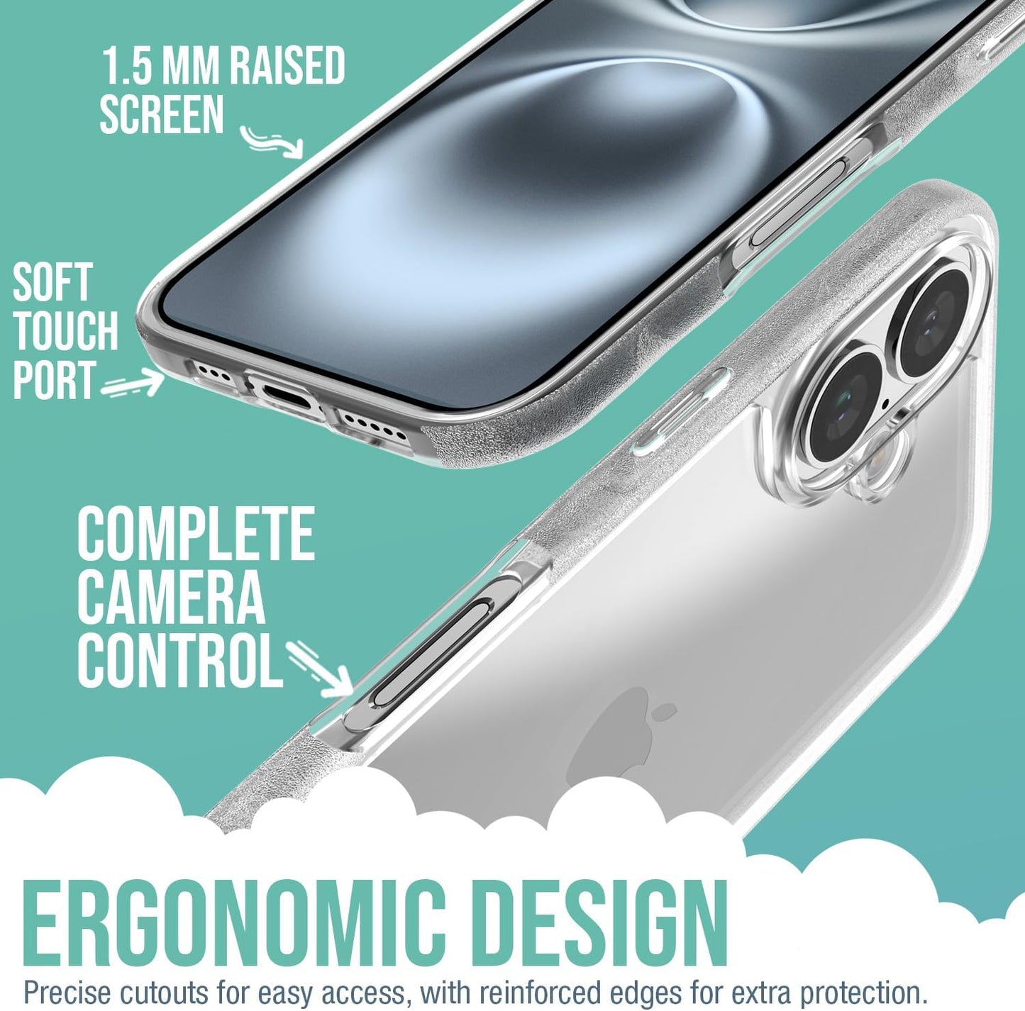 Smartish Gripmunk Clear Case for iPhone 16 – Slim, Protective & Drop Tested