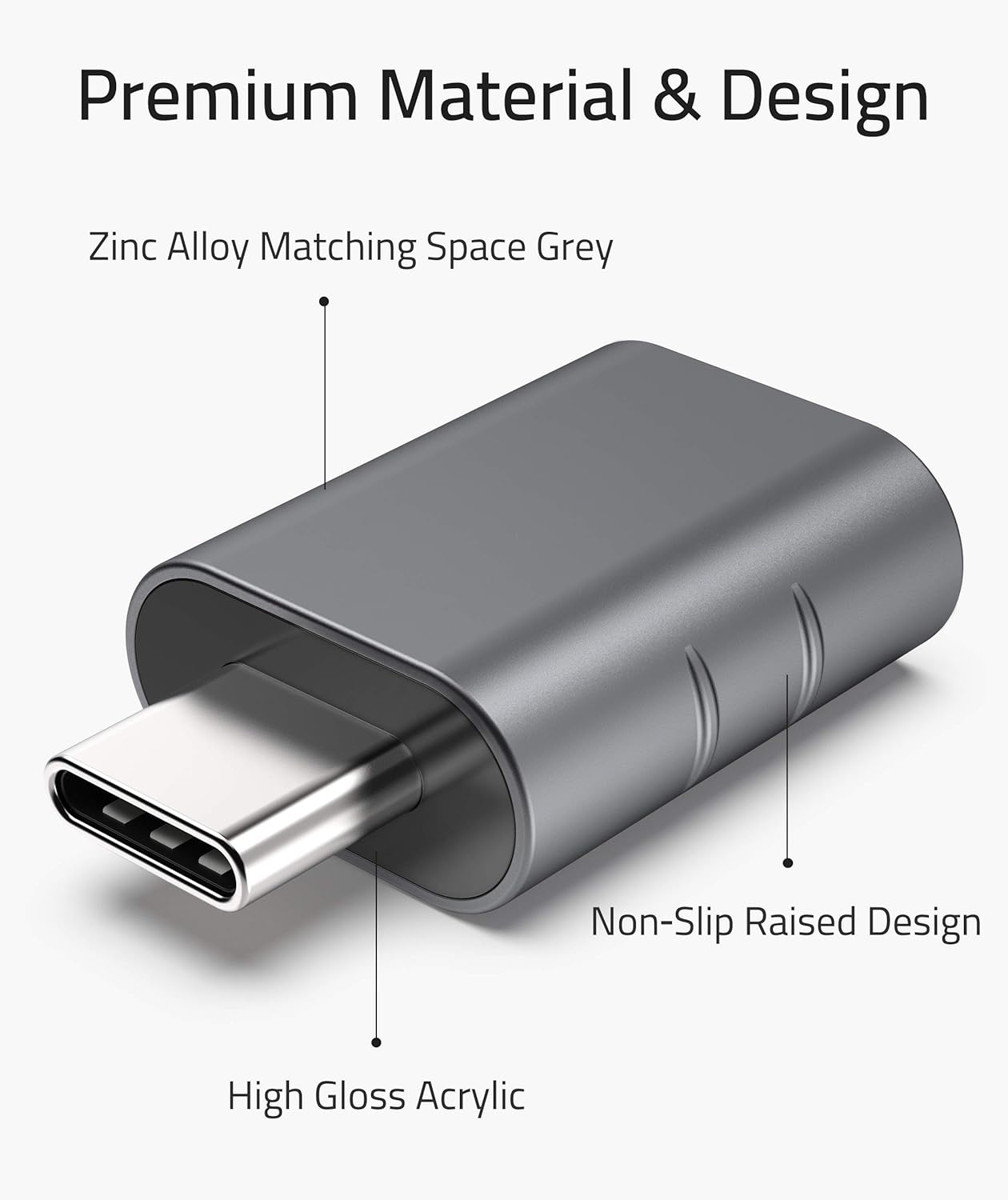 Syntech USB C to USB Otg Adapter Pack Of 2 Space Grey