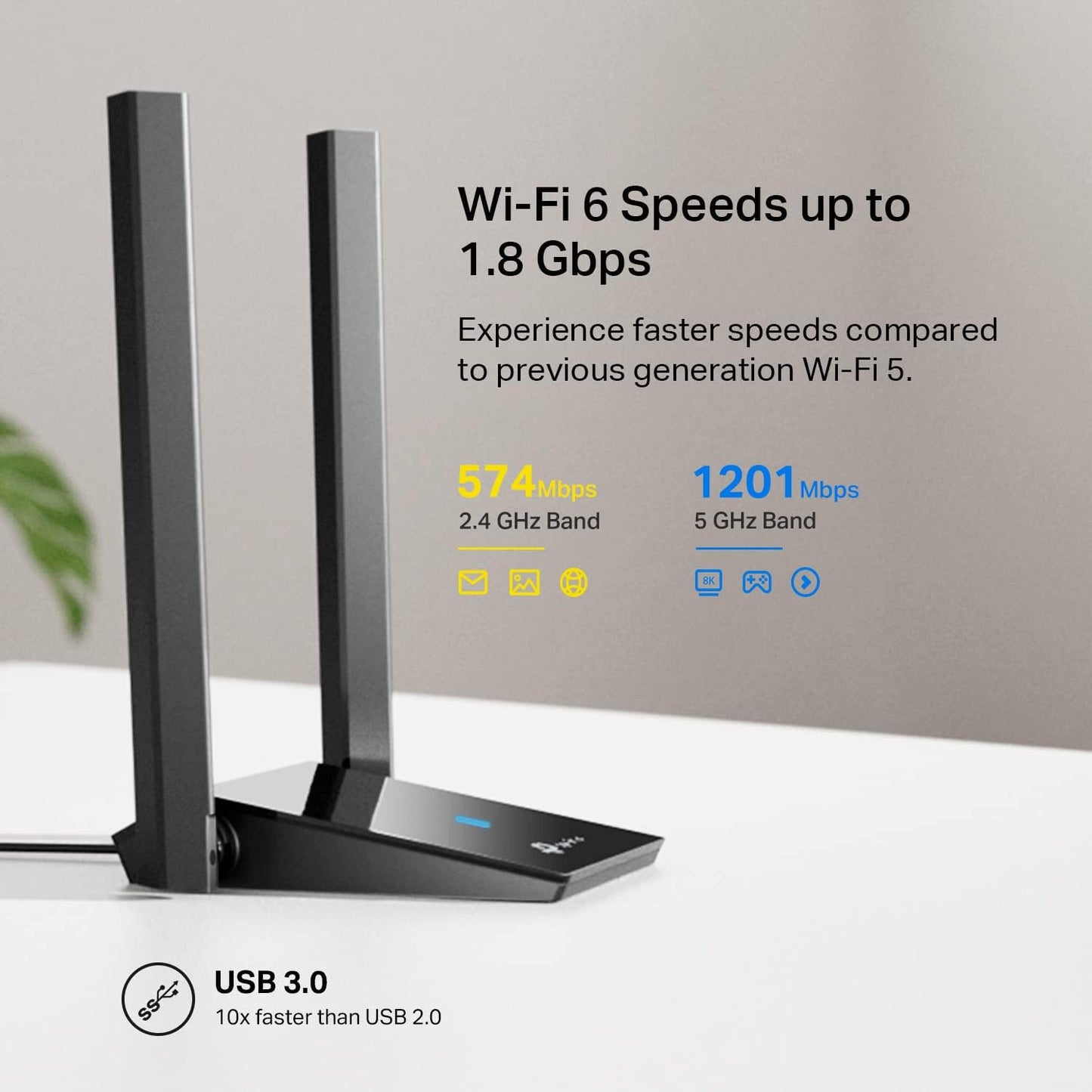 TP-Link AX1800 Archer TX20U Plus WiFi 6 USB Adapter for Desktop PC