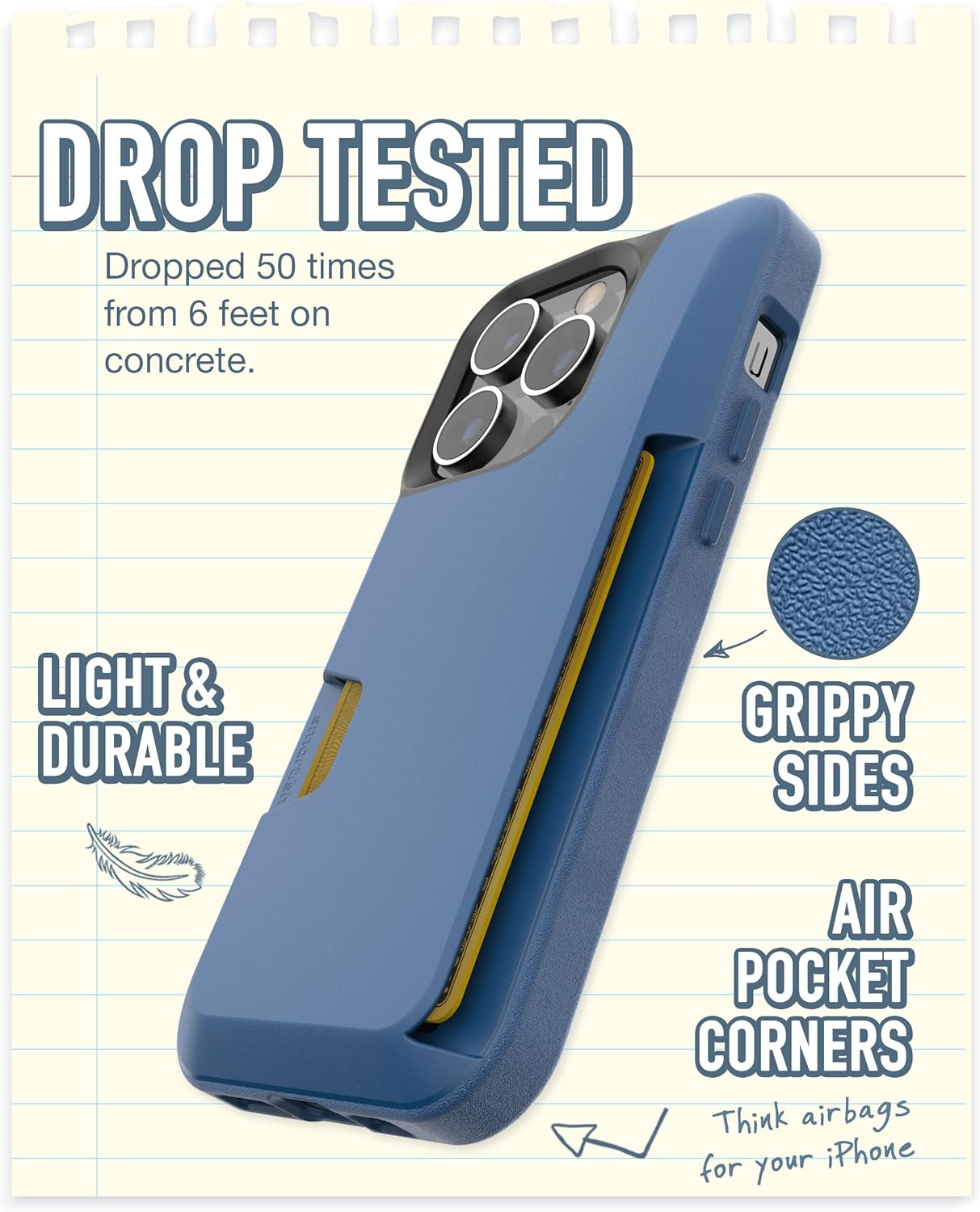 Smartish iPhone 14 Pro Wallet Case Wallet Slayer Vol.1 Slim Protective Blue