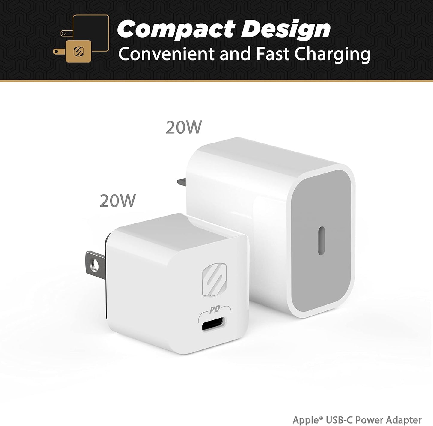 Scosche HPDC20WT-SP Fast Charger PowerVolt 20W Mini Cube USB-C (OPEN BOX)