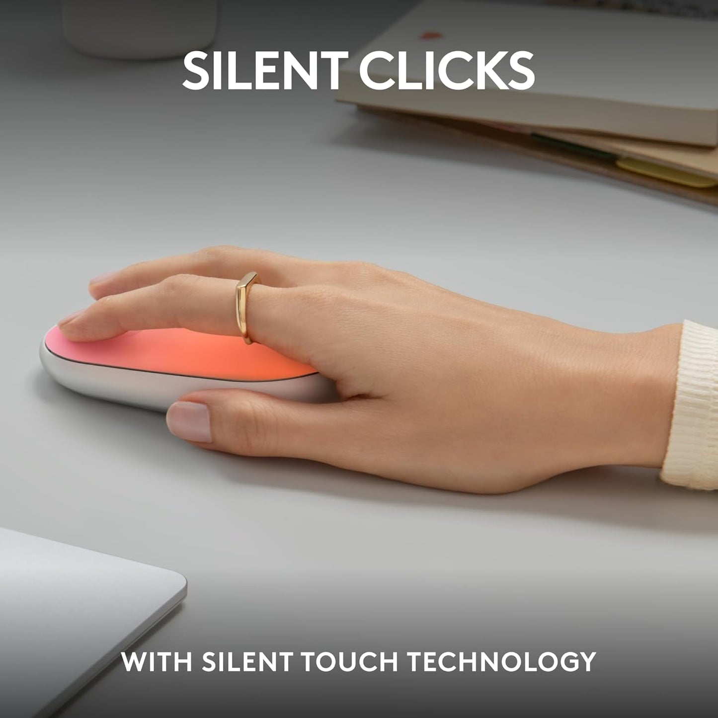 Logitech M340 Wireless Mouse – Silent Clicks, USB Receiver – Tropical Sunrise