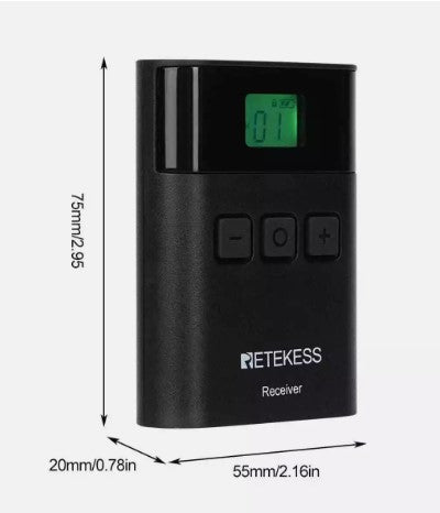 Retekess TT122 Wireless Tour Guide System Receiver One-Side Earphone 36CH Church
