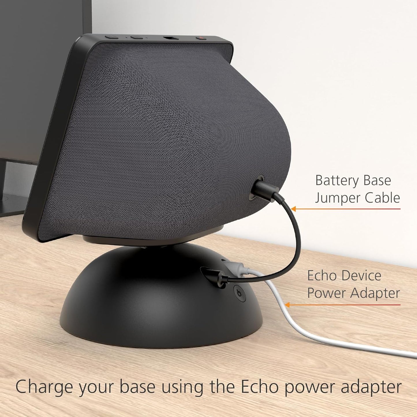 Mission - 2-in-1 Battery and Tilt Stand for Echo Show 8 (3rd Generation, 2023 Release)