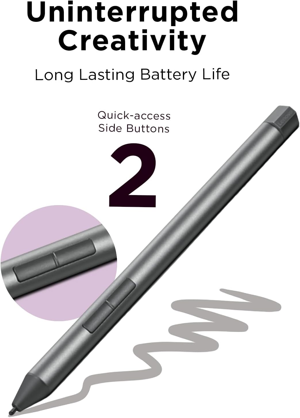 Lenovo Digital Pen 2 – 4,096 Pressure Levels, Ultra-Tactile – Compatible with Yoga & IdeaPad Flex Series