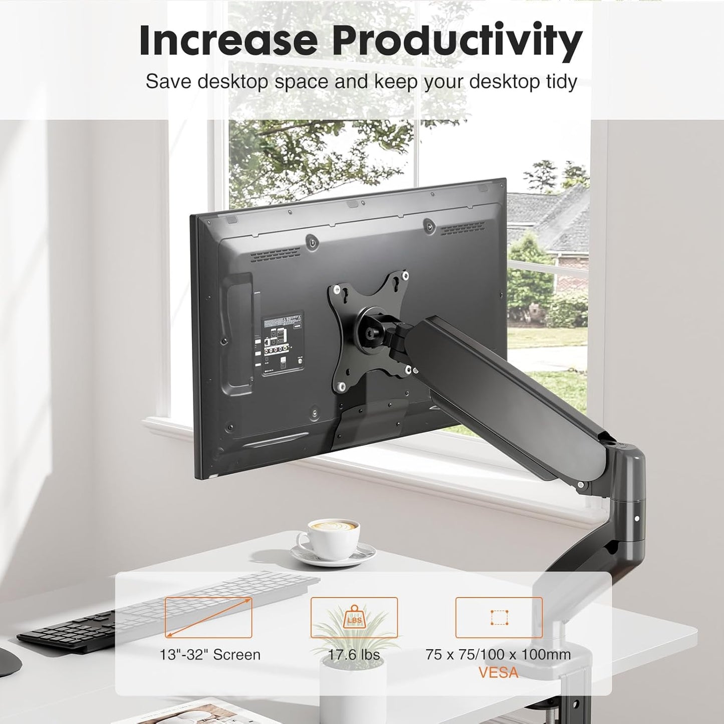 Single monitor mount for 15-27 inch ultra-wide screen (OPEN BOX)