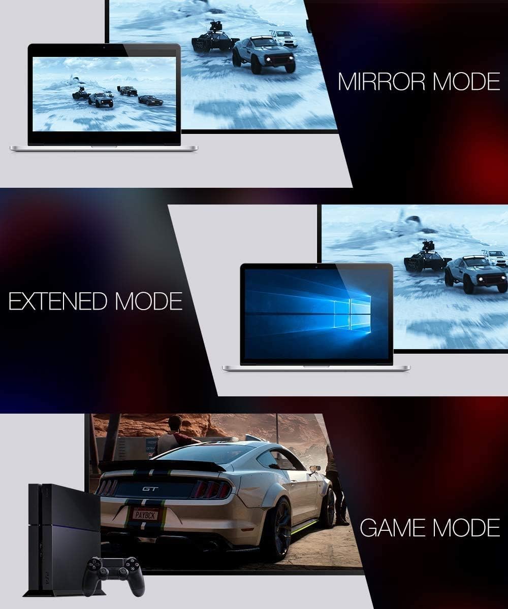 JSAUX 8K HDMI 2.1 Cable 2-Pack (6ft) Ultra High Speed 48Gbps Braided Cord