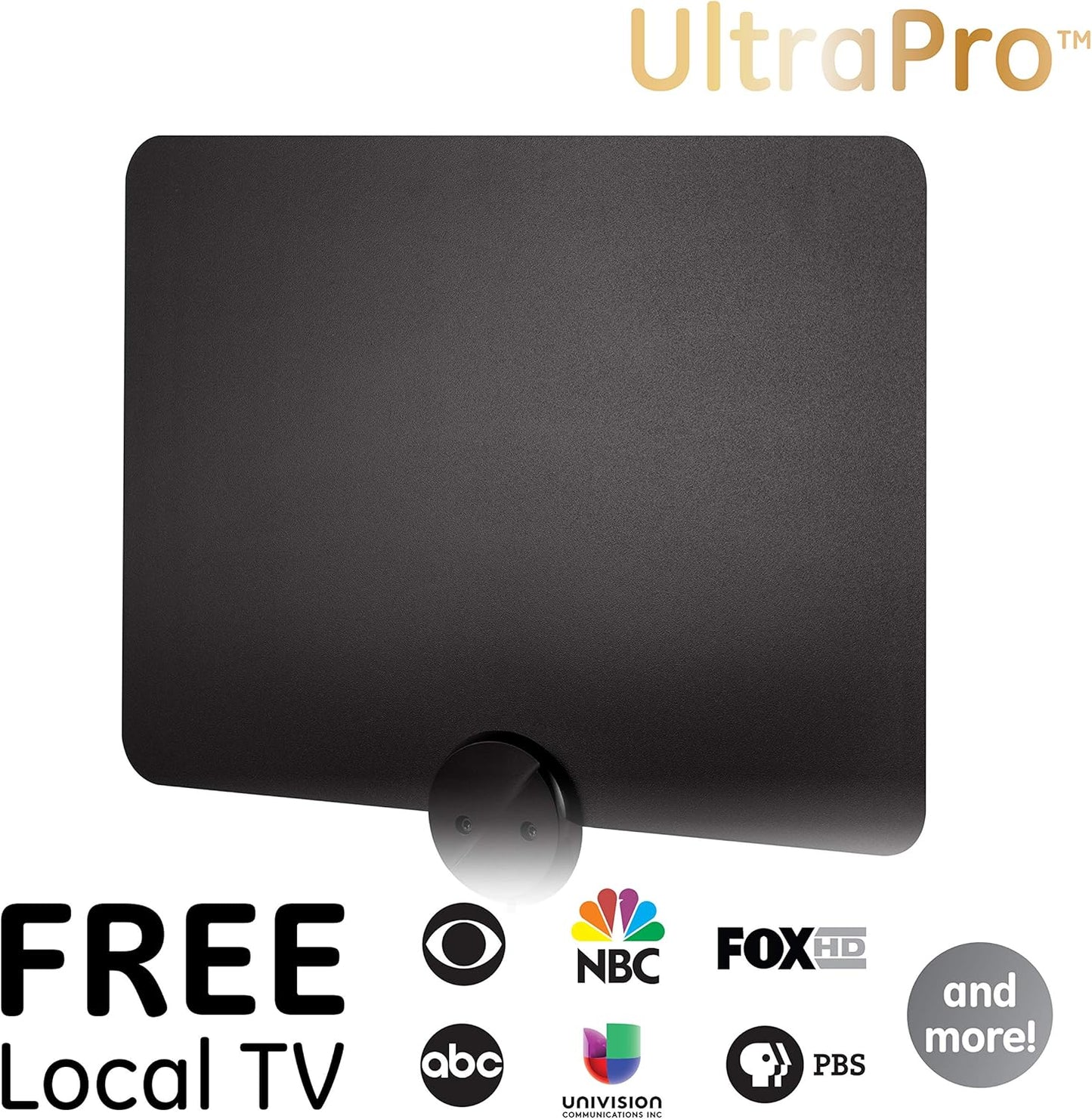 GE UltraPro-Thin Amplified Indoor TV Antenna – 55 Mile Range