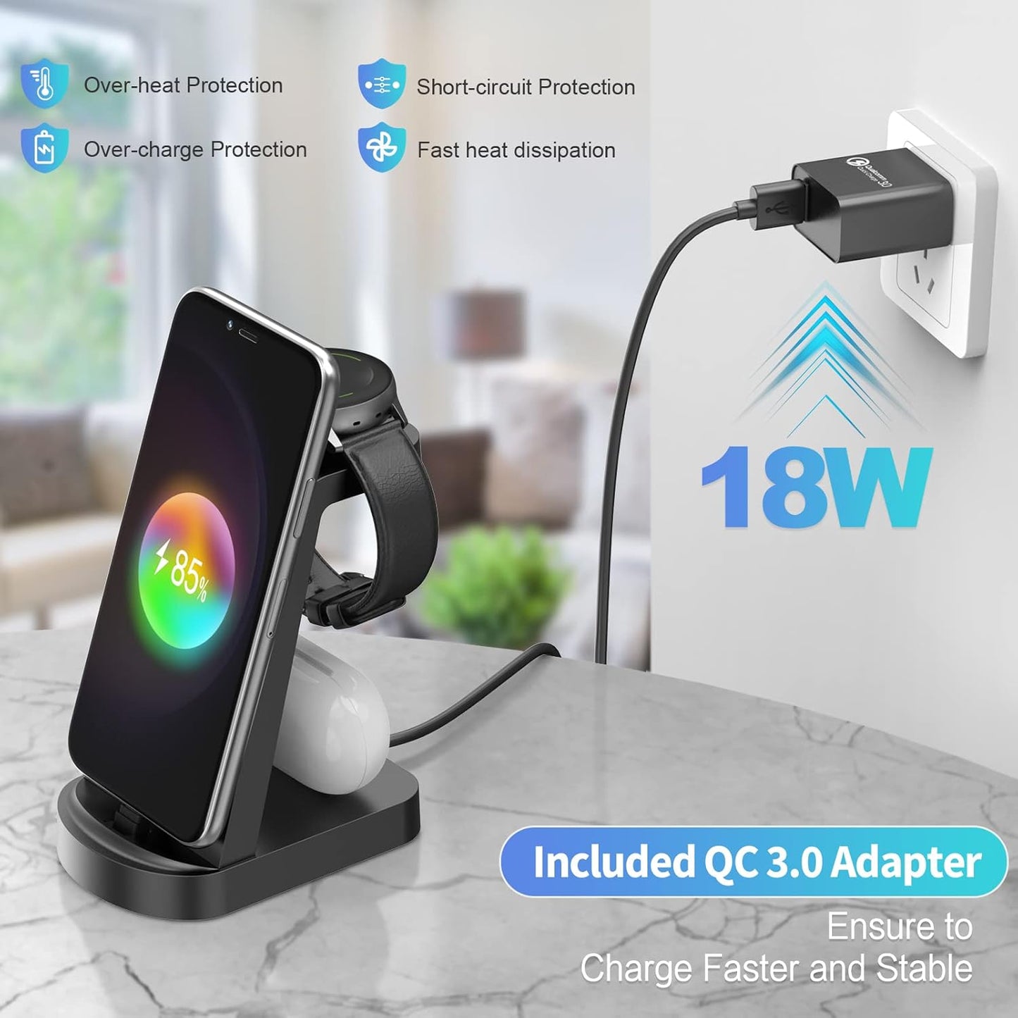 Samsung Multi-Device Charging Station 3 in 1 Fast Charging Stand (OPEN BOX)