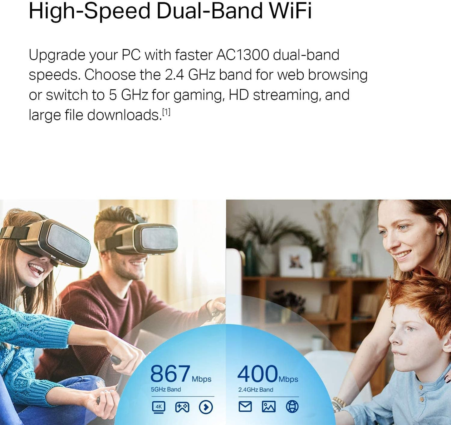 TP-Link USB WiFi Adapter, AC1300Mbps Dual Band T4U PLUS (OPEN BOX)