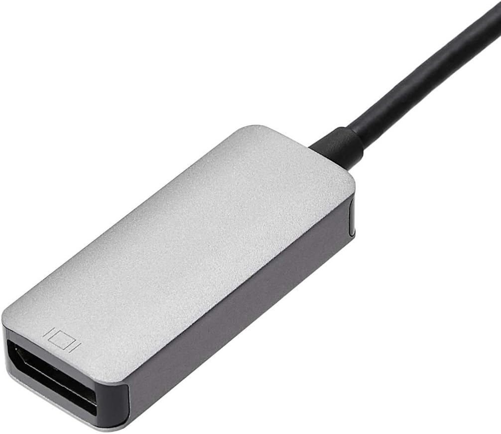 Amazon Basics Aluminum USB-C to DisplayPort Adapter (4K @60Hz), Thunderbolt 3 Compatible