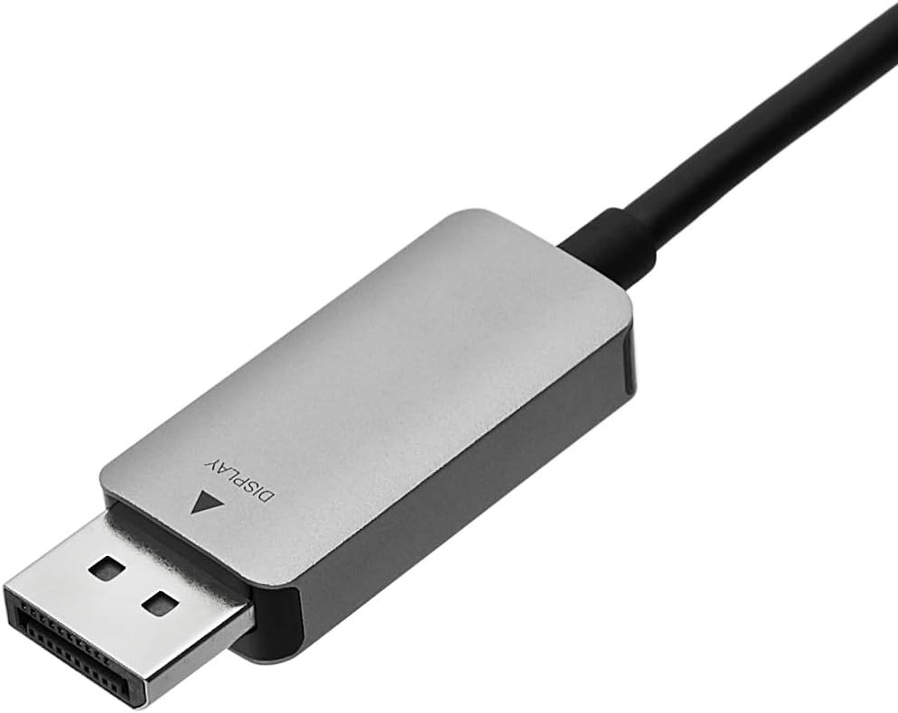 Amazon Basics DisplayPort to USB-C Cable, 4Kx2K@60Hz, Aluminum Housing, 6 Feet, Black