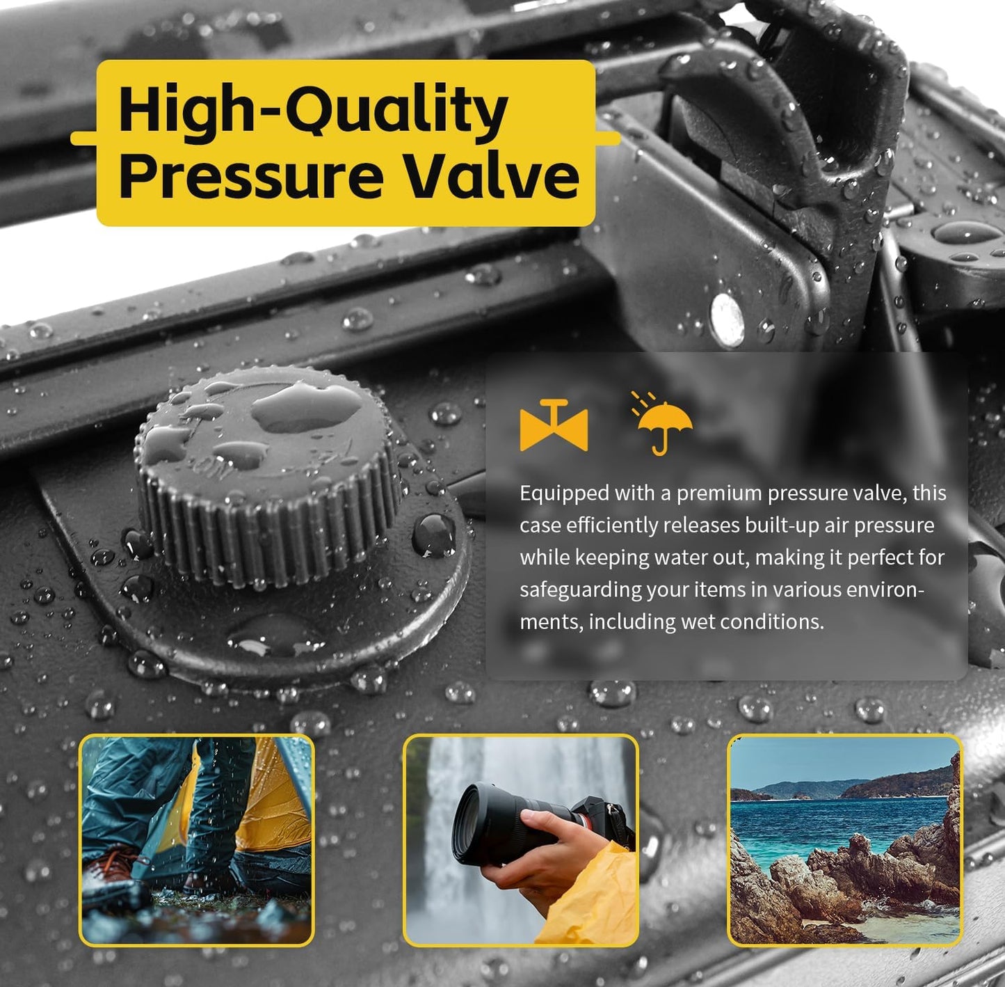MaxWorks 51015 IP67 Waterproof Hard Case – Custom Foam, 9.1" x 7.6" x 4.4"