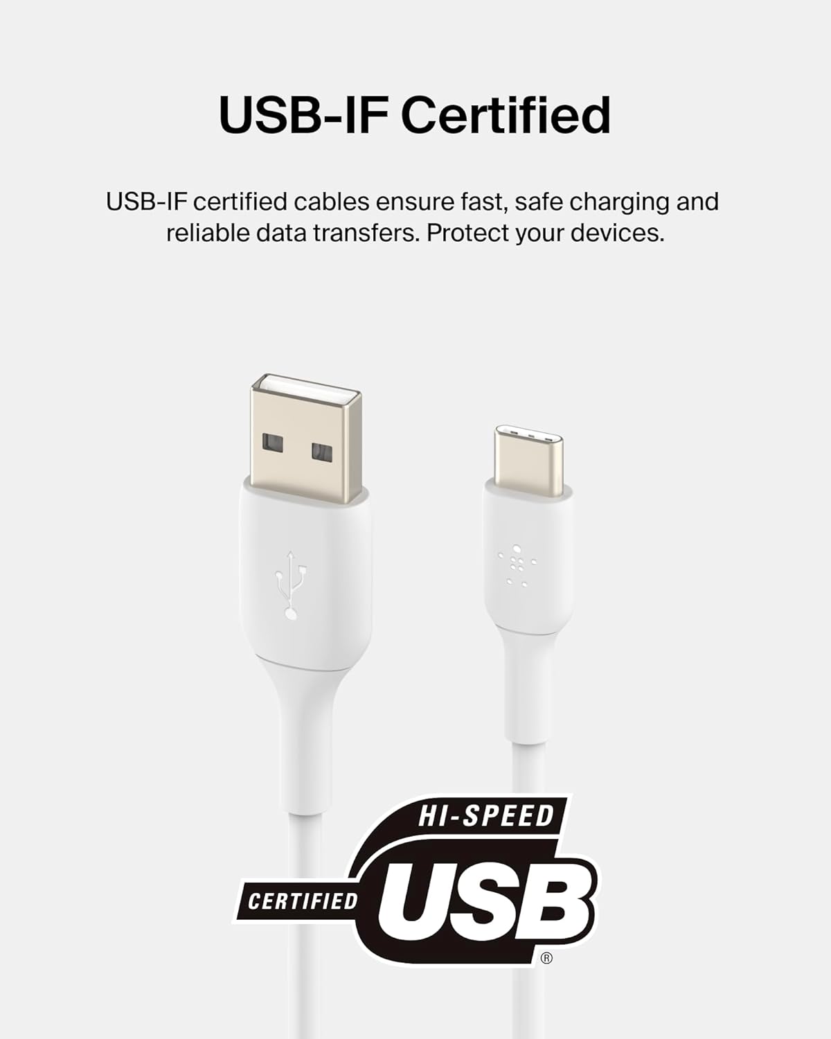 Belkin BoostCharge USB-A to USB-C Cable 3.3ft 1M  (OPEN BOX)