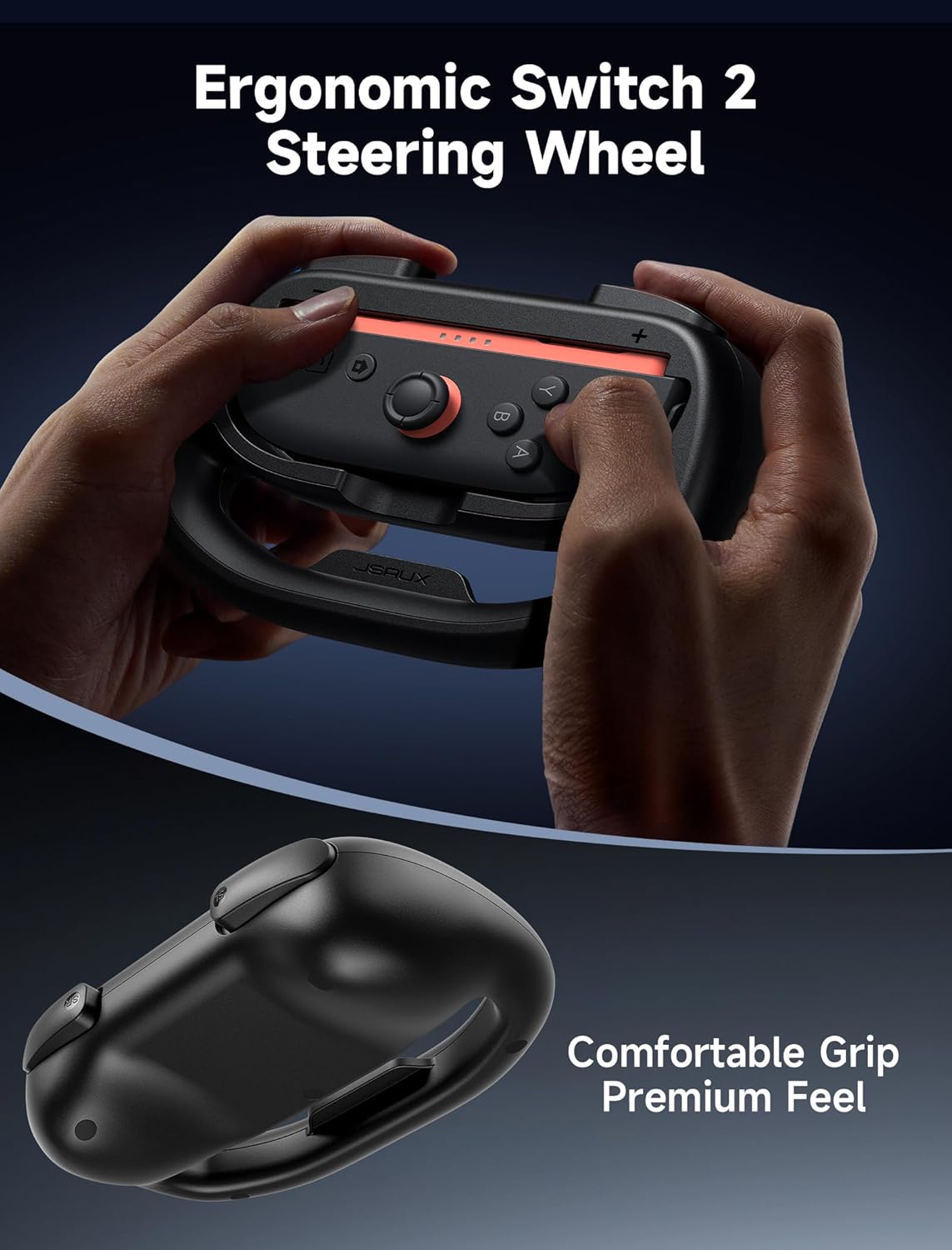 JSAUX Steering Wheels for Nintendo Switch 2 JoyCon – Racing Wheel Accessories 2 Pack