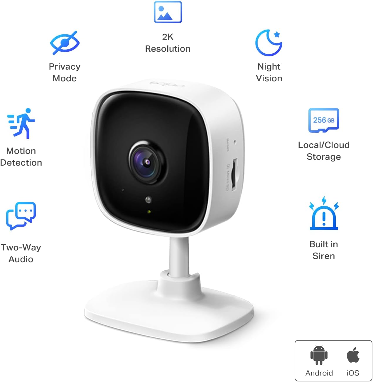 TP-Link Tapo C110 Indoor Home Security Wi-Fi Camera 2K Resolution 2 Ways Audio