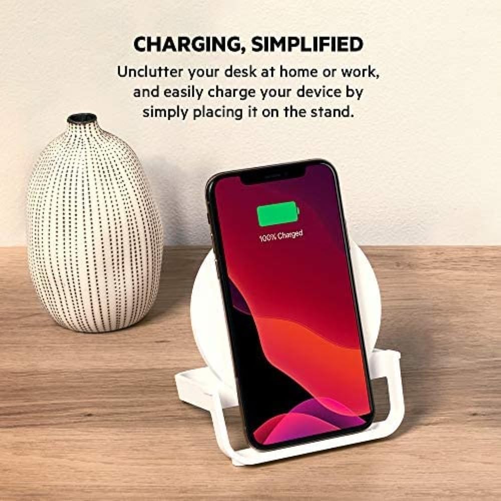 Belkin Quick Charge 10W Wireless Charger -Qi-Certified Charger Stand White