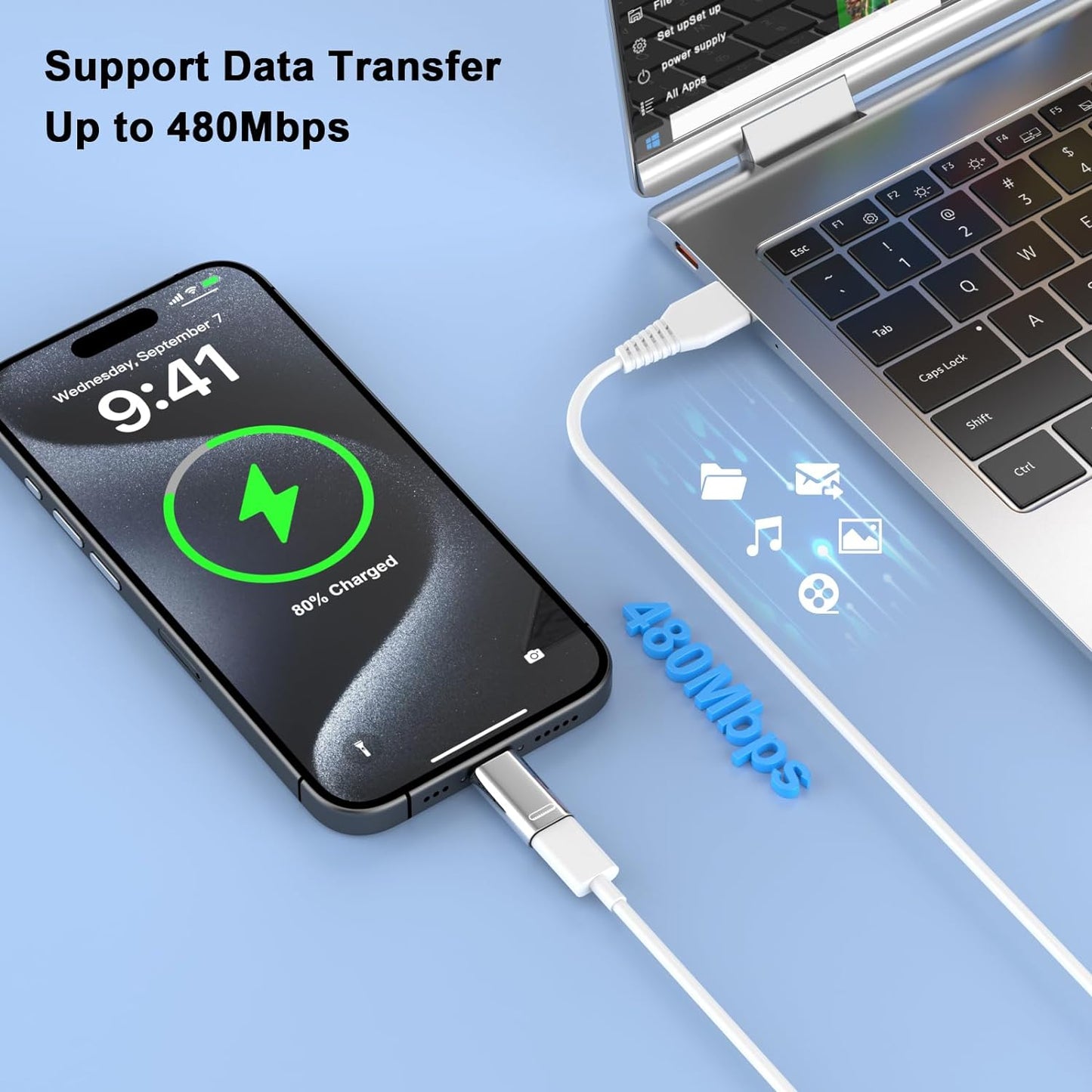 2 Pack USB C Male to Female Connector Type-C