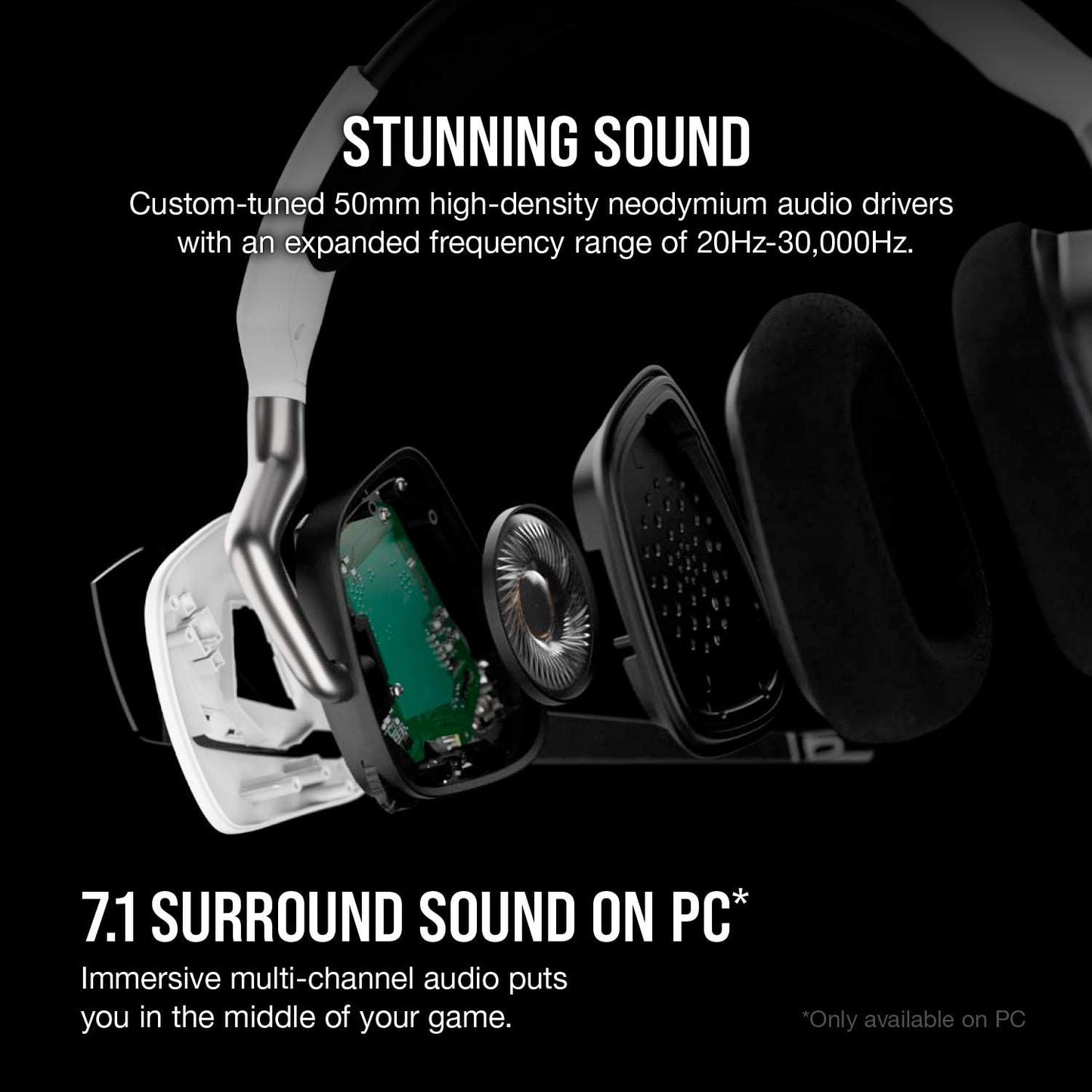 CORSAIR VOID RGB ELITE Wireless Gaming Headset – 7.1 Surround Sound