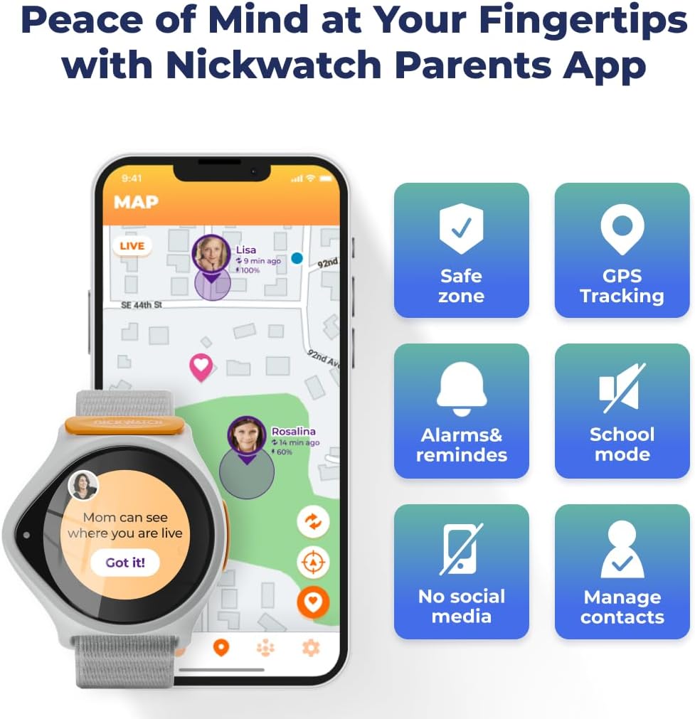 NickWatch GPS Tracking Smartwatch by Nickelodeon (NICKW001-2) App,Chat,Call