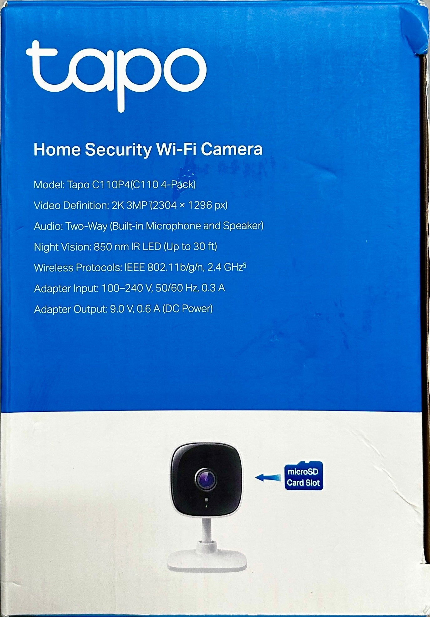 TP-Link Tapo C110 2K Security Camera 4 Pack White