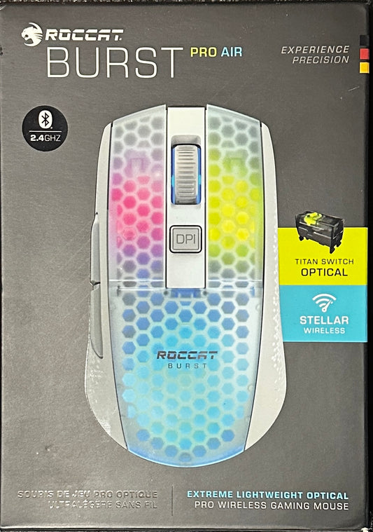 ROCCAT Burst Pro Air Wireless RGB Gaming Mouse - White