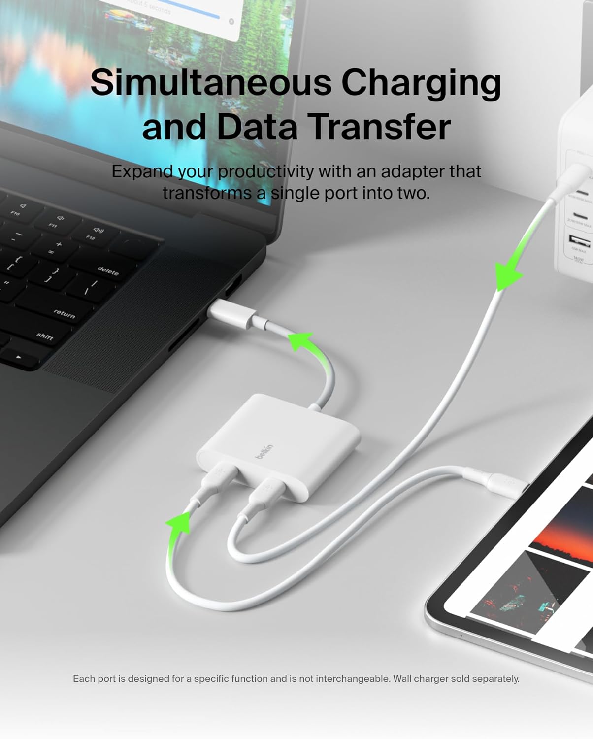 Belkin Connect USB-C Data + Charge Adapter (WCZ002BTWH) (OPEN BOX)