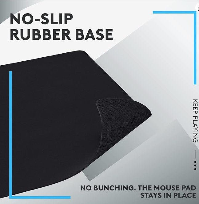 Logitech G240 Gaming Mouse Pad - Cloth Surface, Non-Slip Rubber Base, Black (OPEN BOX)