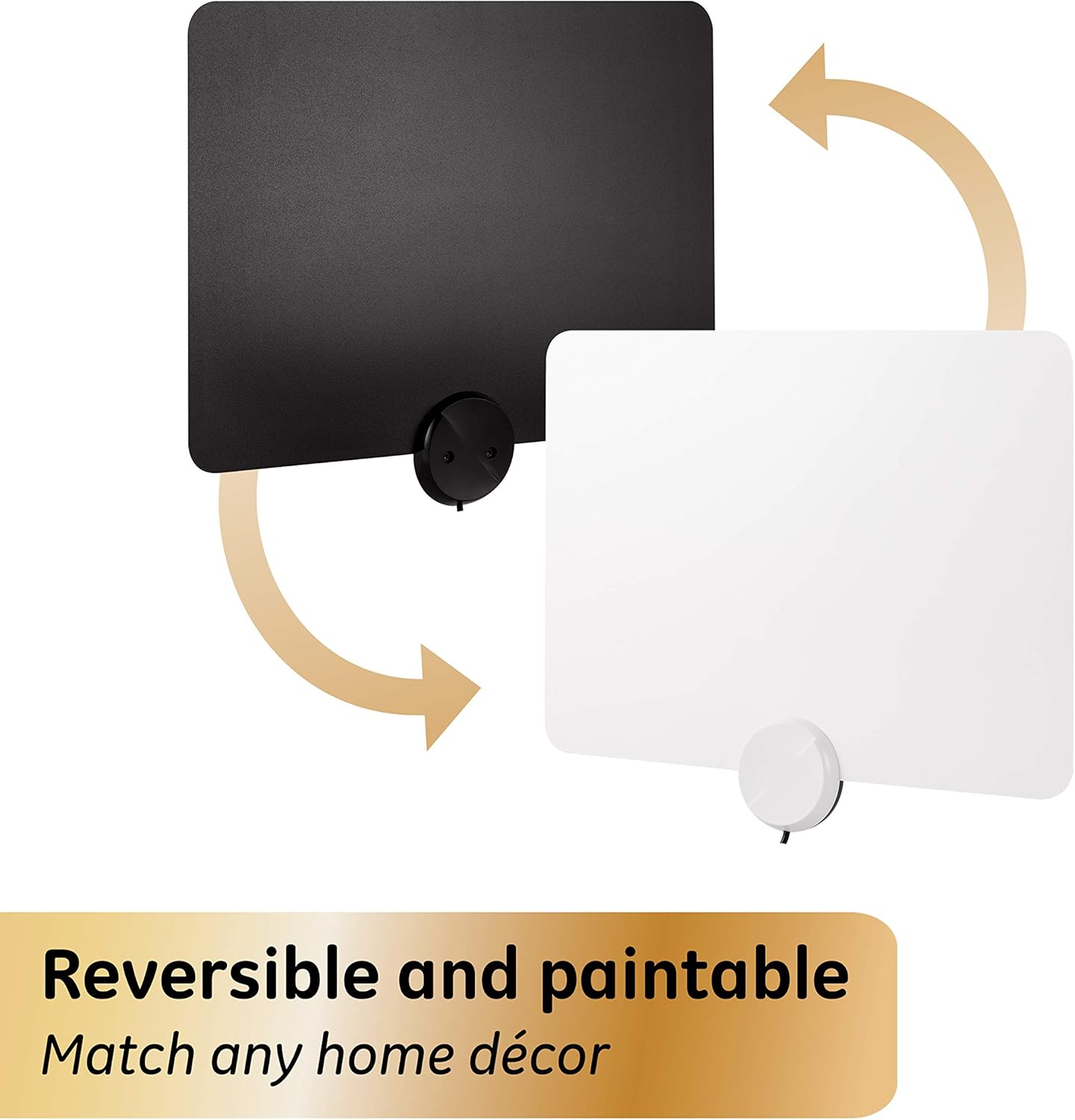 GE UltraPro-Thin Amplified Indoor TV Antenna – 55 Mile Range