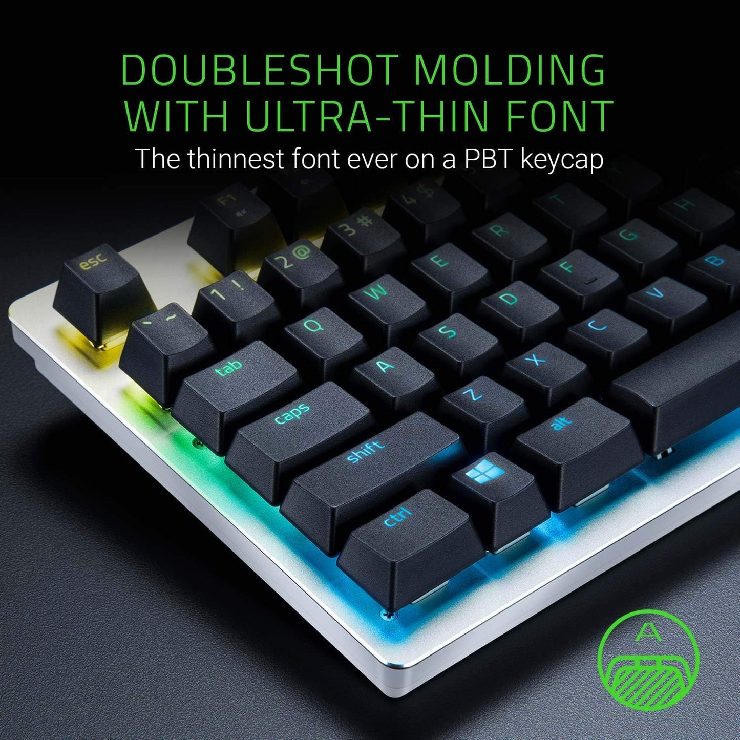 Razer PBT Keycap Upgrade Set – Black 120 Keys US Layout RGB Compatible