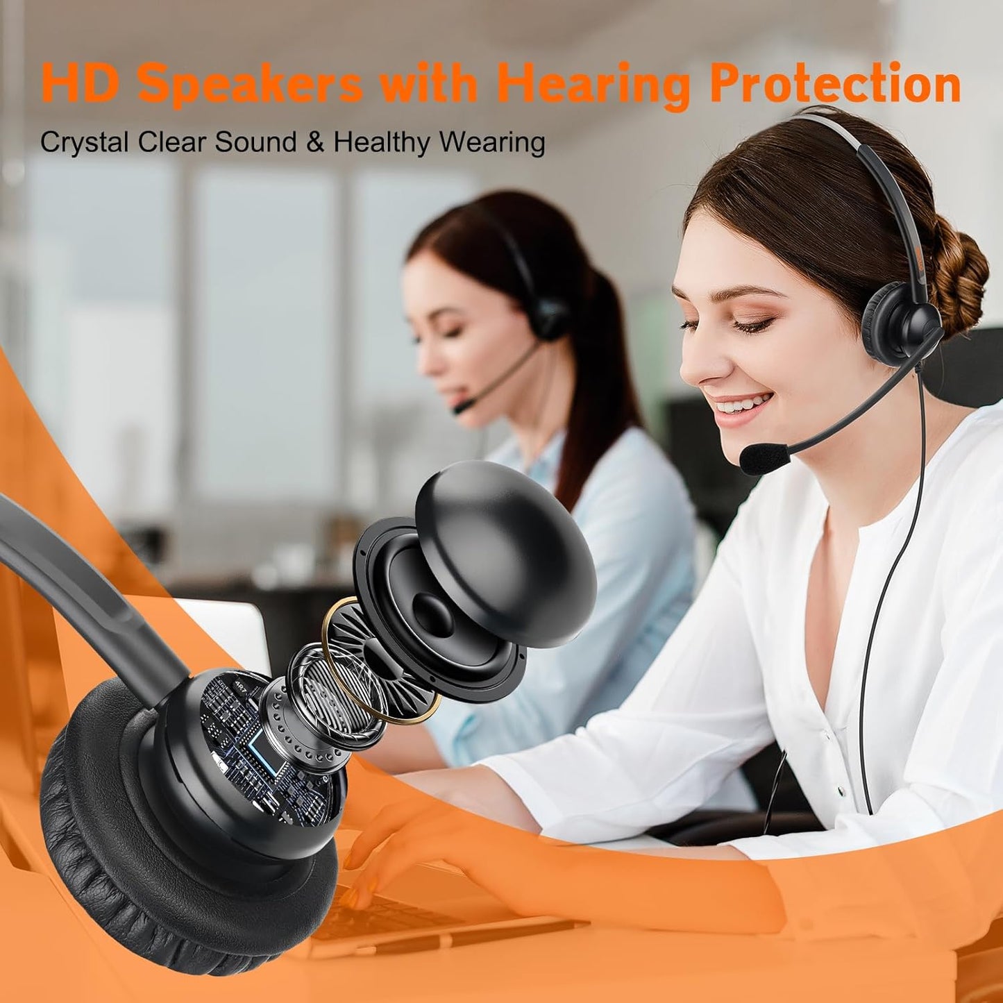 EMAIKER Telephone Headset Call Center Headset